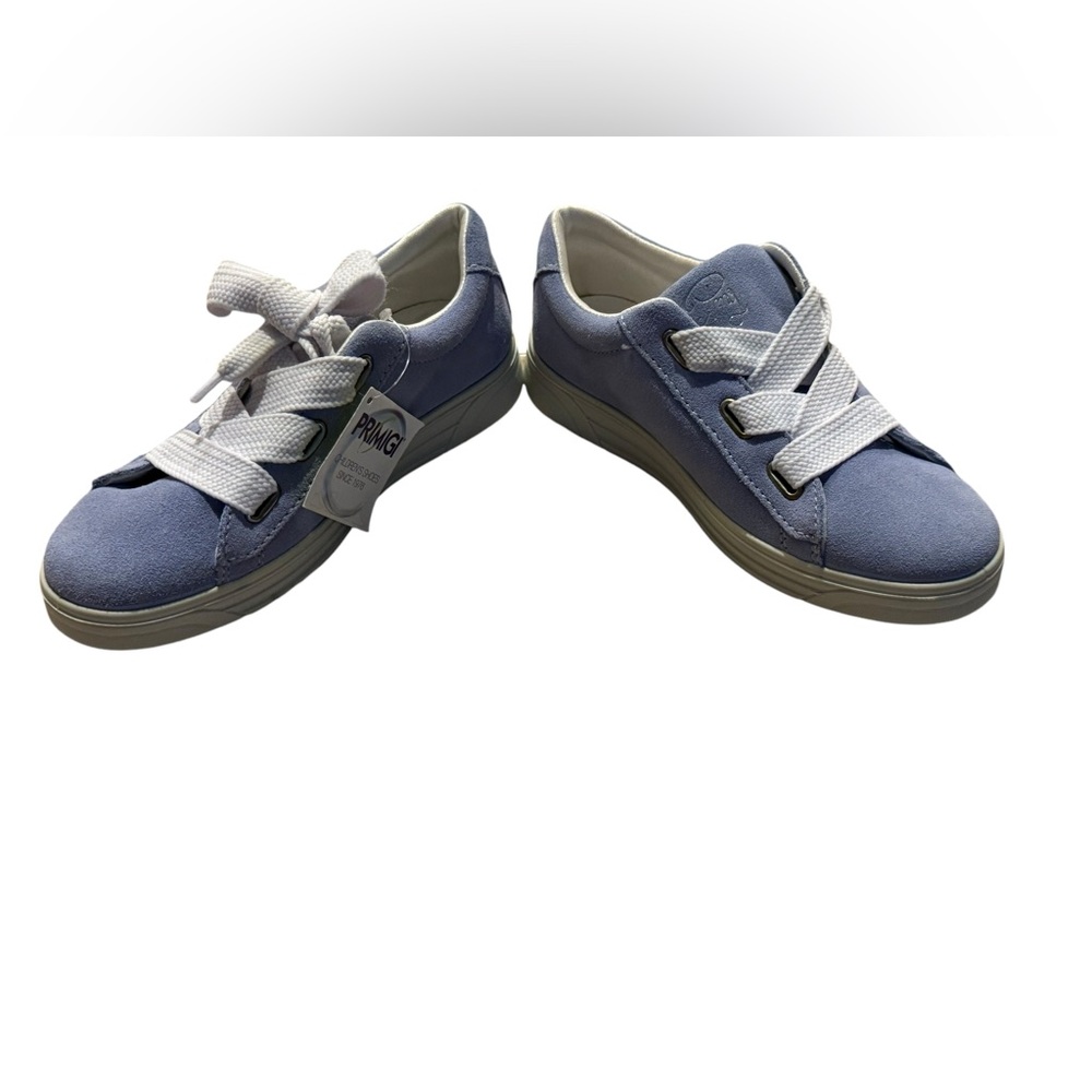 PRIMIGI Star⭐️ Girls Light Blue Suede Italian Leather Lace up Sneakers -Size 33 - Picture 8 of 15